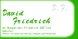 david friedrich business card